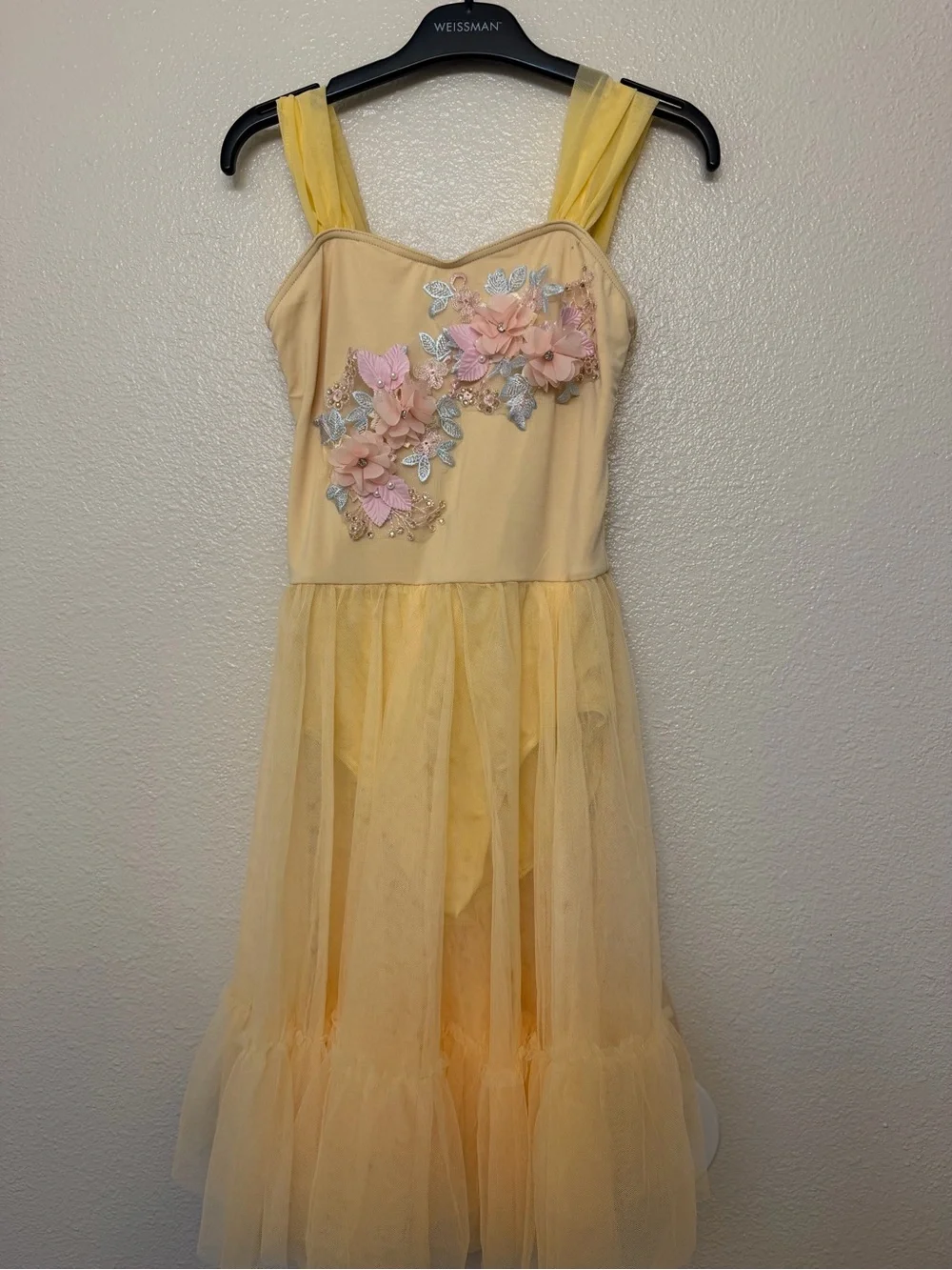 Weissman dance costume yellow Lyrical floral Too Sweet 18934 LC-large child